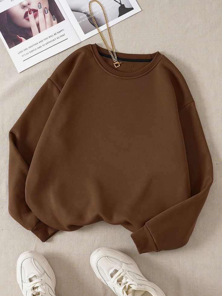 BROWN-PLAIN SWEATSHIRT