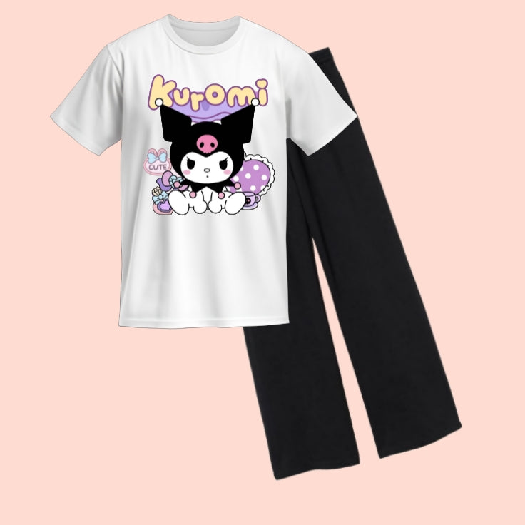 KUROMI TEE & WIDE LEG TROUSER