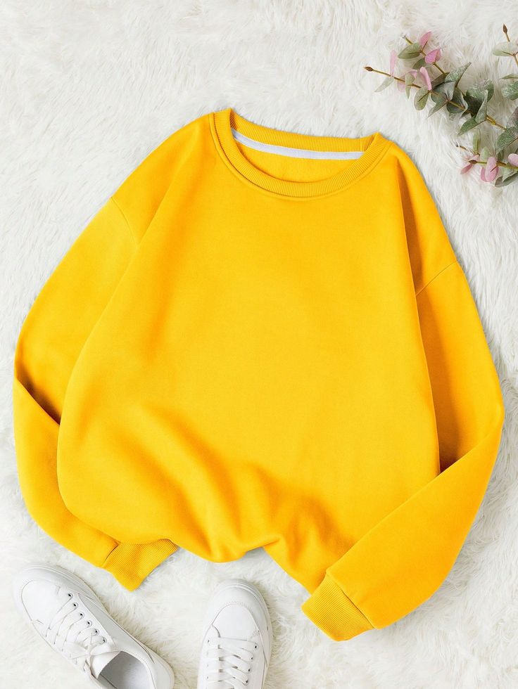 YELLOW-PLAIN SWEATSHIRT