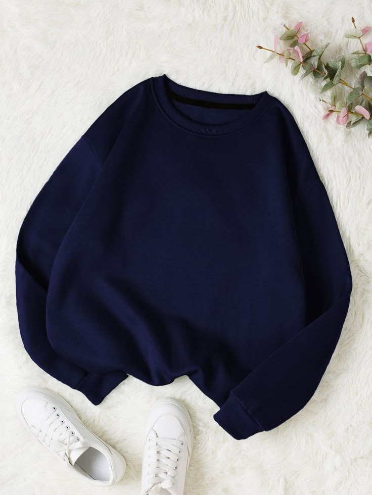 NAVY BLUE-PLAIN SWEATSHIRT
