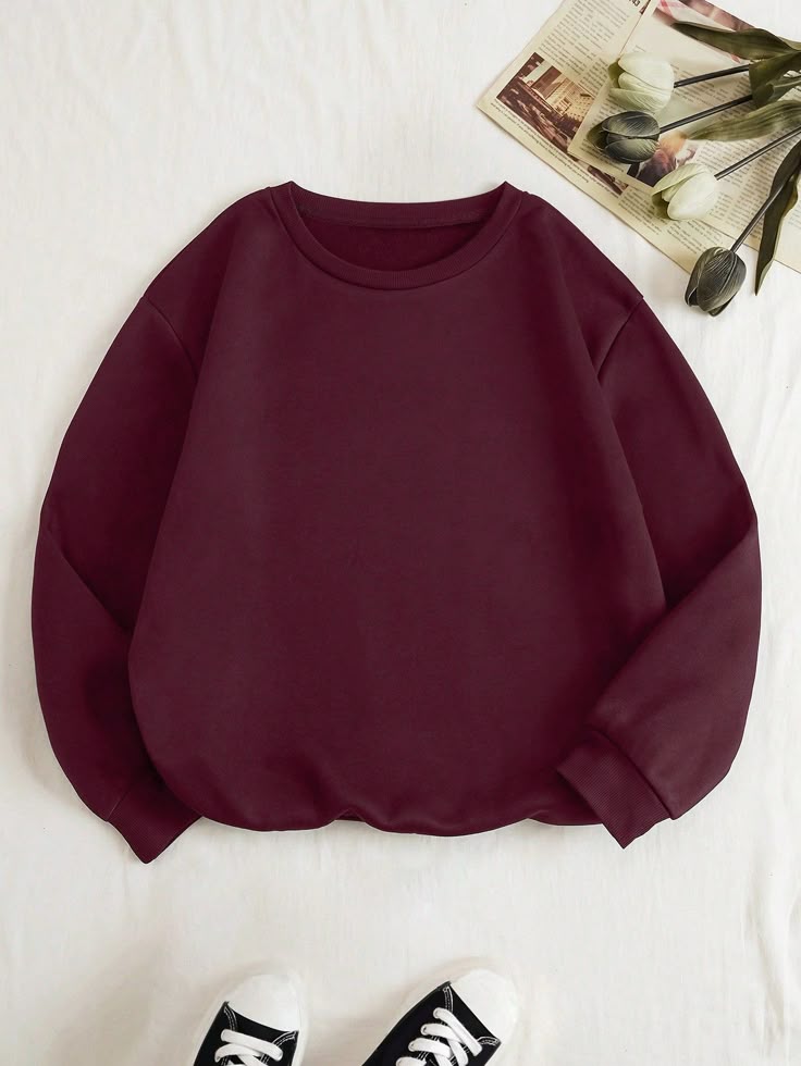 MAROON-PLAIN SWEATSHIRT