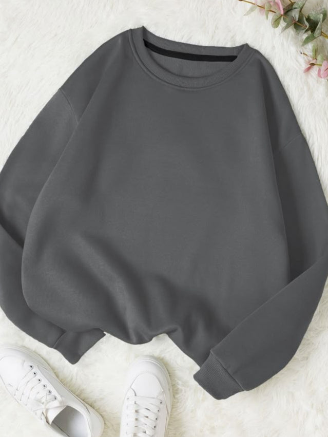 DARK GREY-PLAIN SWEATSHIRT