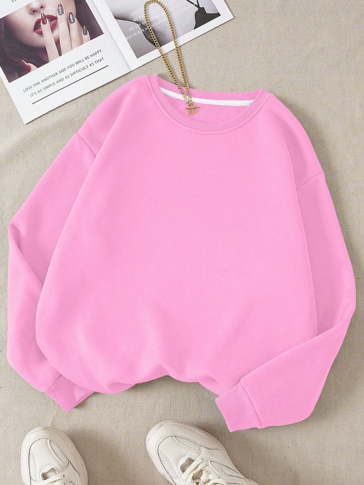 BABY PINK-PLAIN SWEATSHIRT