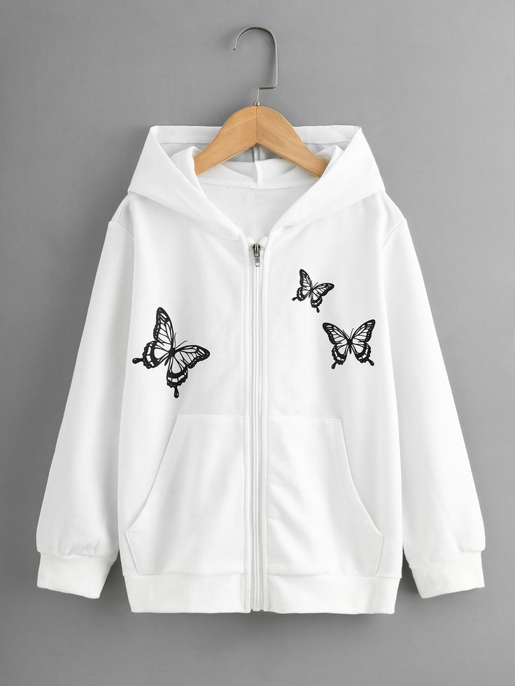 WHITE ZIPPER HOODIE