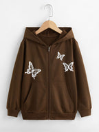 BROWN ZIPPER HOODIE