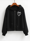 BLACK ZIPPER HOODIE