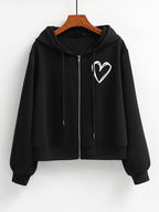 BLACK ZIPPER HOODIE