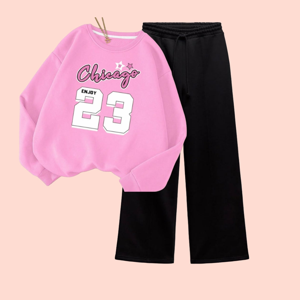 CHICAGO HOODIE WITH WIDE LEG TROUSER