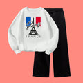 PARIS SWEATSHIRT WITH BLACK WIDE LEG TROUSER