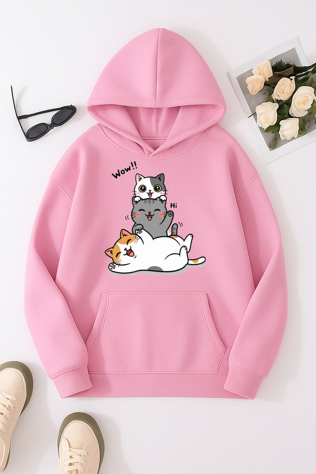 BABY-PINK-CATS-HOODIE