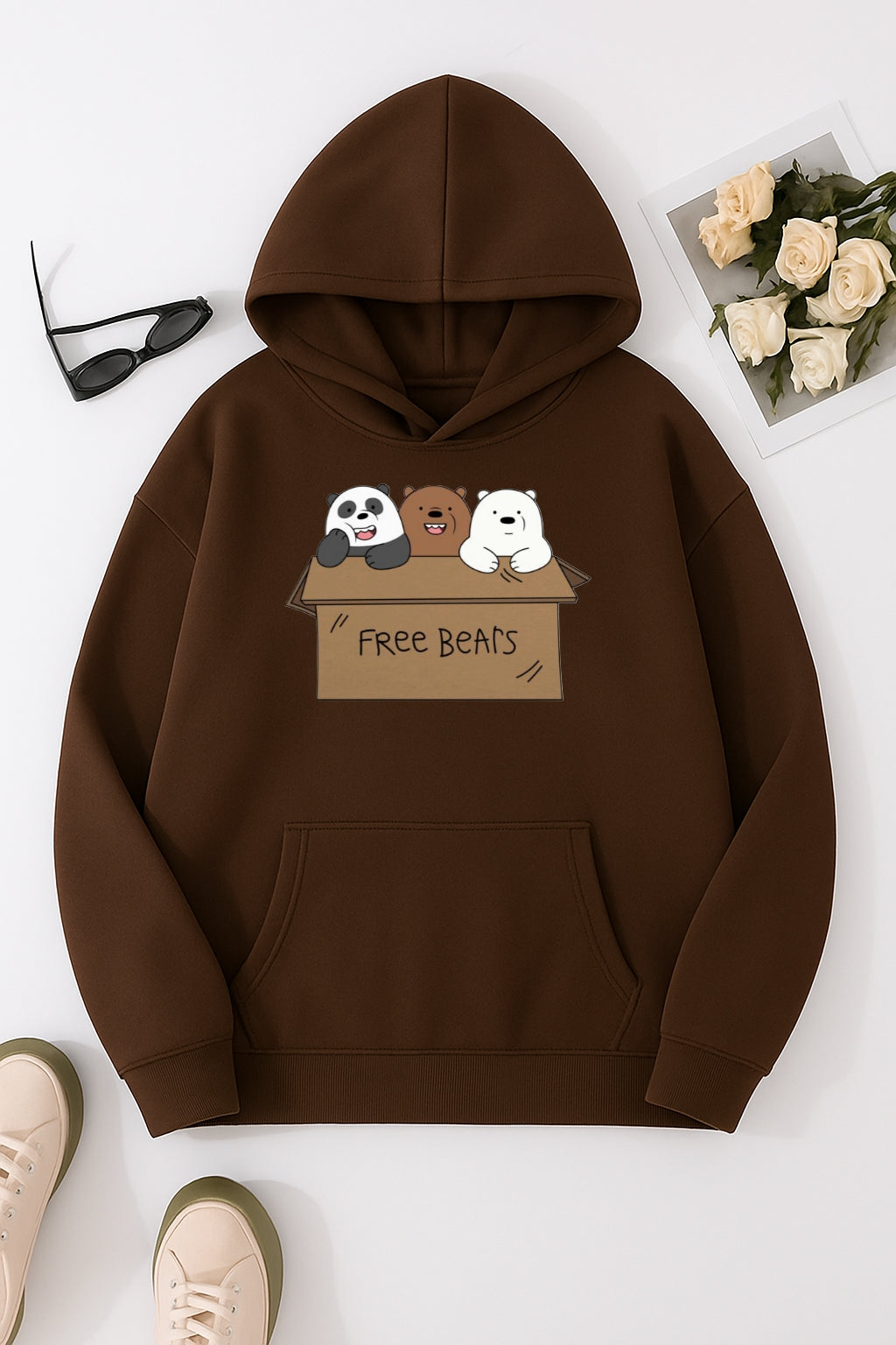 BROWN-FREE-BEARS HOODIE