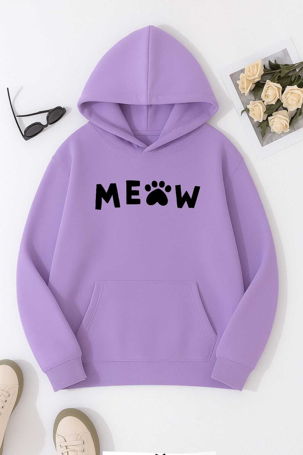 LILAC-MEOW HOODIE