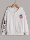 WHITE ZIPPER HOODIE