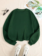BOTTLE GREEN-PLAIN SWEATSHIRT