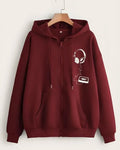 MAROON ZIPPER HOODIE