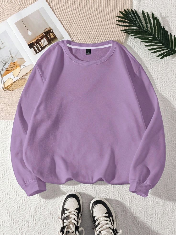 LIGHT PURPLE-PLAIN SWEATSHIRT