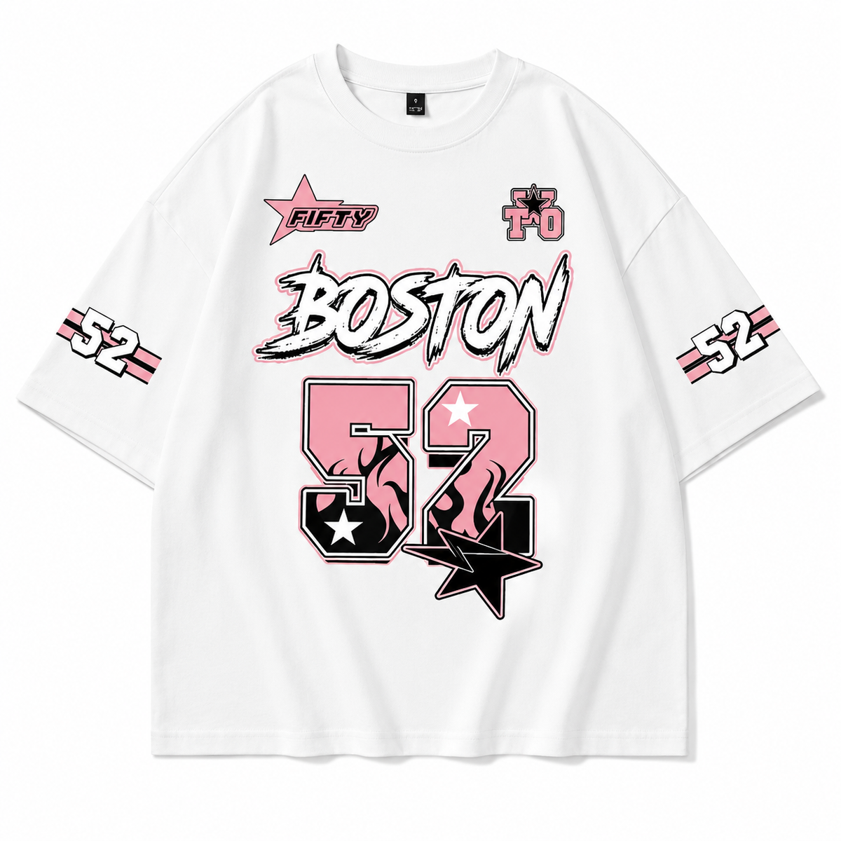 BOSTON-WHITE OVERSIZED T-SHIRT
