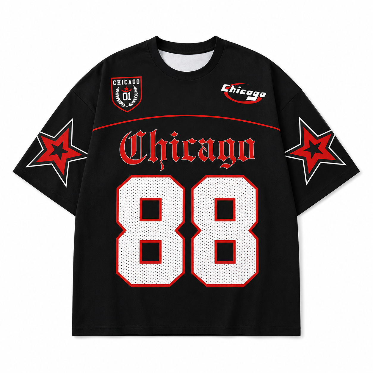 CHICAGO-BLACK OVERSIZED T-SHIRT