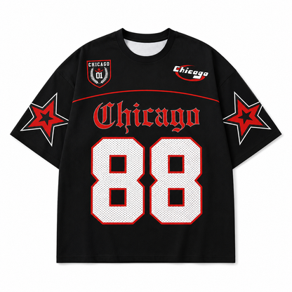 CHICAGO-BLACK OVERSIZED T-SHIRT