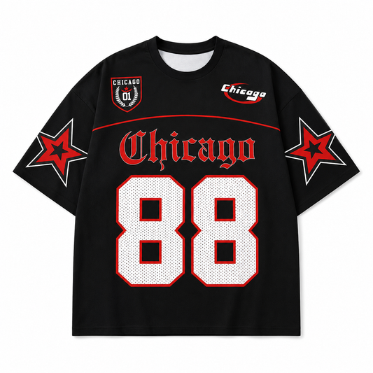 CHICAGO-BLACK OVERSIZED T-SHIRT