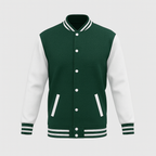 BOTTLE-GREEN VARSITY JACKET