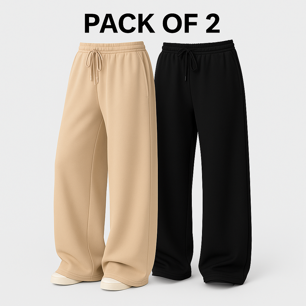 PACK OF 2-WIDE-LEG TROUSERS