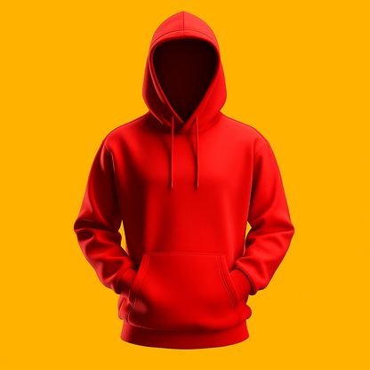 BASIC RED PLAIN HOODIE