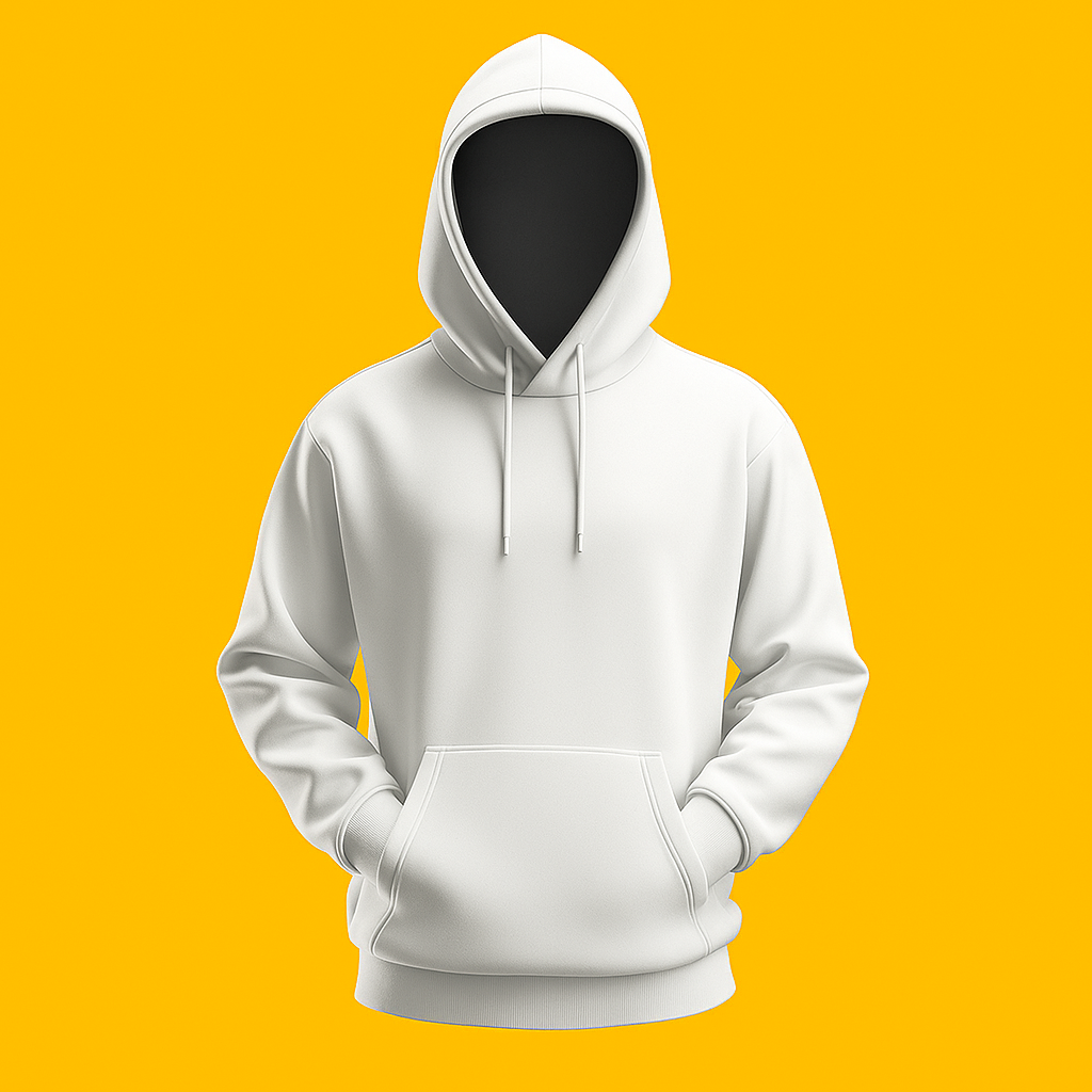 BASIC WHITE PLAIN HOODIE