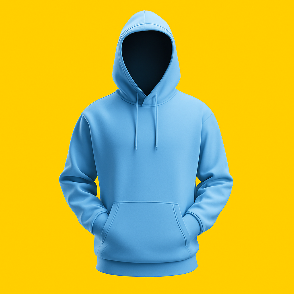 BASIC SKY-BLUE PLAIN HOODIE