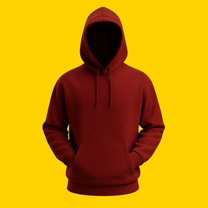 BASIC MAROON PLAIN HOODIE