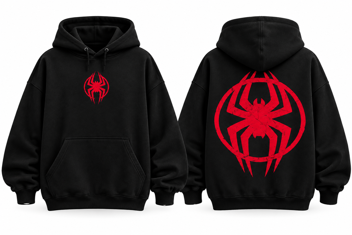 SPIDER BLACK OVERSIZED HOODIE