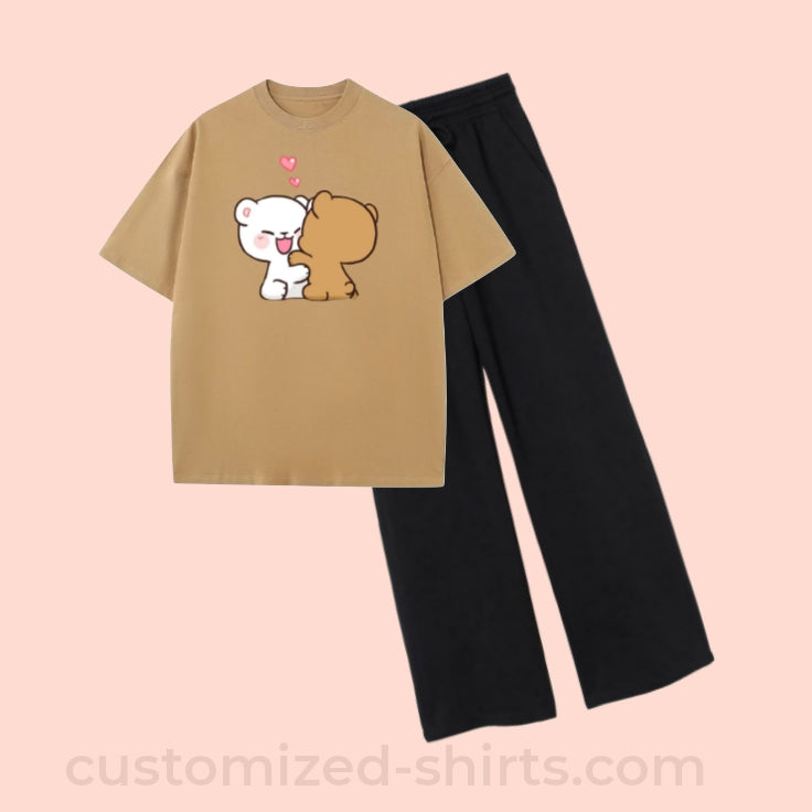 LOVELY BEARS & WIDE LEG TROUSER