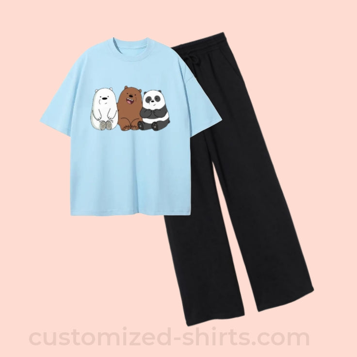 BEARS-TEE & WIDE LEG TROUSER