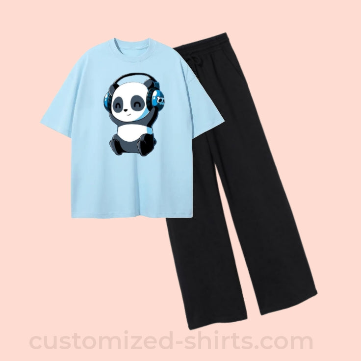 BEAUTIFUL-PANDA TEE & WIDE LEG TROUSER