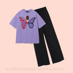 BUTTERFLY TEE & WIDE LEG TROUSER