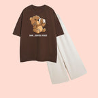 COFEE FIRST-TEE & WIDE LEG TROUSER