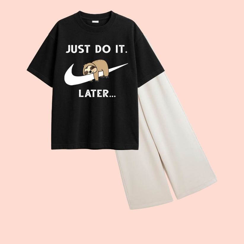 JUST DO IT-TEE & WIDE LEG TROUSER