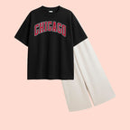CHICAGO-TEE & WIDE LEG TROUSER