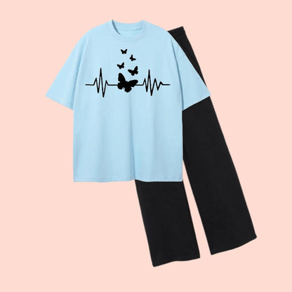 BUTTERFLY-TEE & WIDE LEG TROUSER (Copy)
