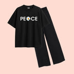 PEACE-TEE & WIDE LEG TROUSER