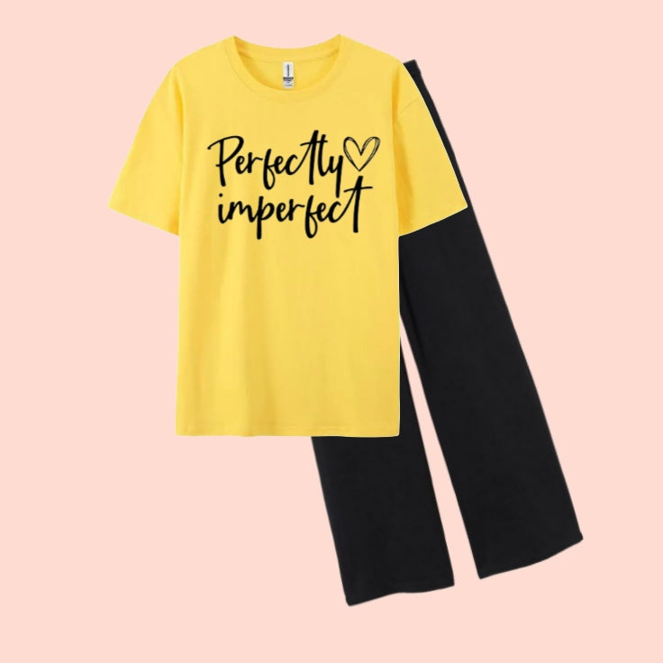 PERFECTLY IMPERFECT-TEE & WIDE LEG TROUSER