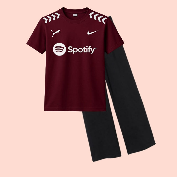 SPOTIFY-TEE & WIDE LEG TROUSER