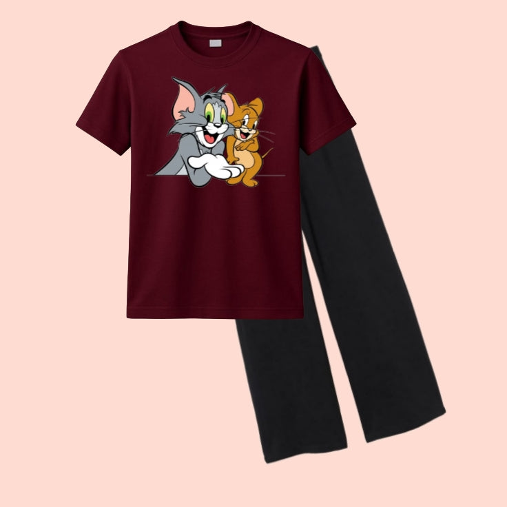 TOM & JERRY-TEE & WIDE LEG TROUSER