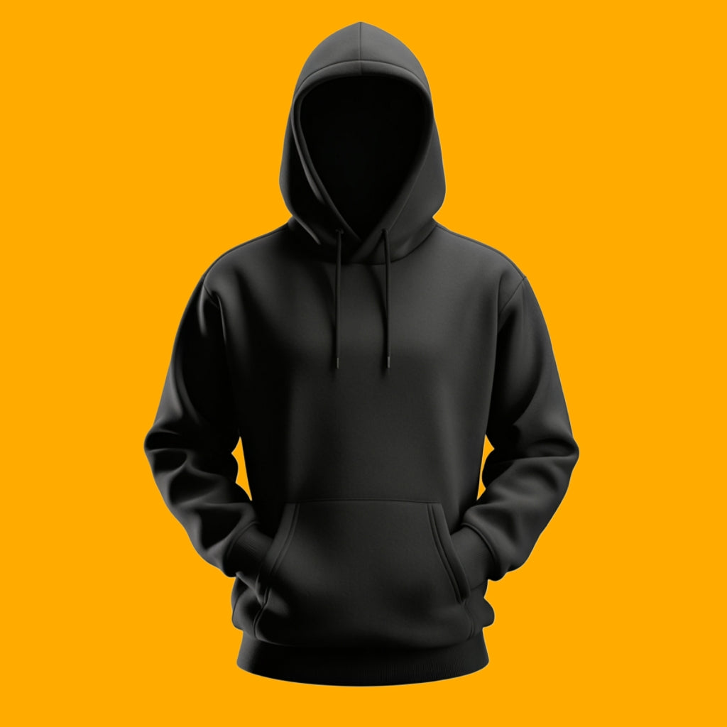 BASIC BLACK PLAIN HOODIE