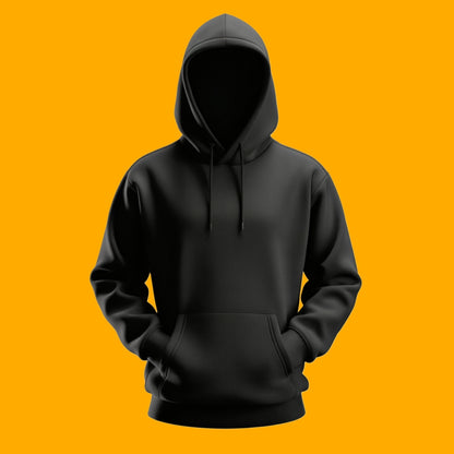 BASIC BLACK PLAIN HOODIE