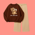 COFEE SWEATSHIRT WITH BLACK WIDE LEG TROUSER
