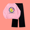 TWEETY SWEATSHIRT WITH BLACK WIDE LEG TROUSER