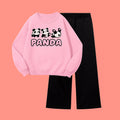 PANDA SWEATSHIRT WITH BLACK WIDE LEG TROUSER