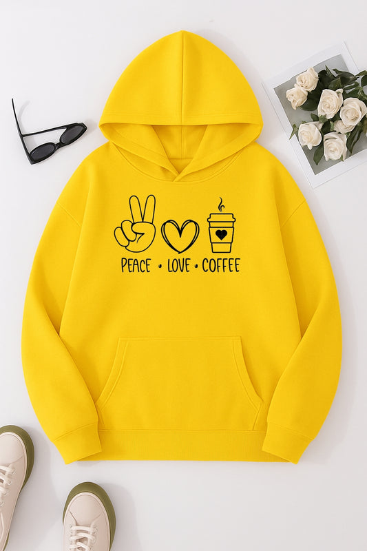 YELLOW-PRINTED HOODIE