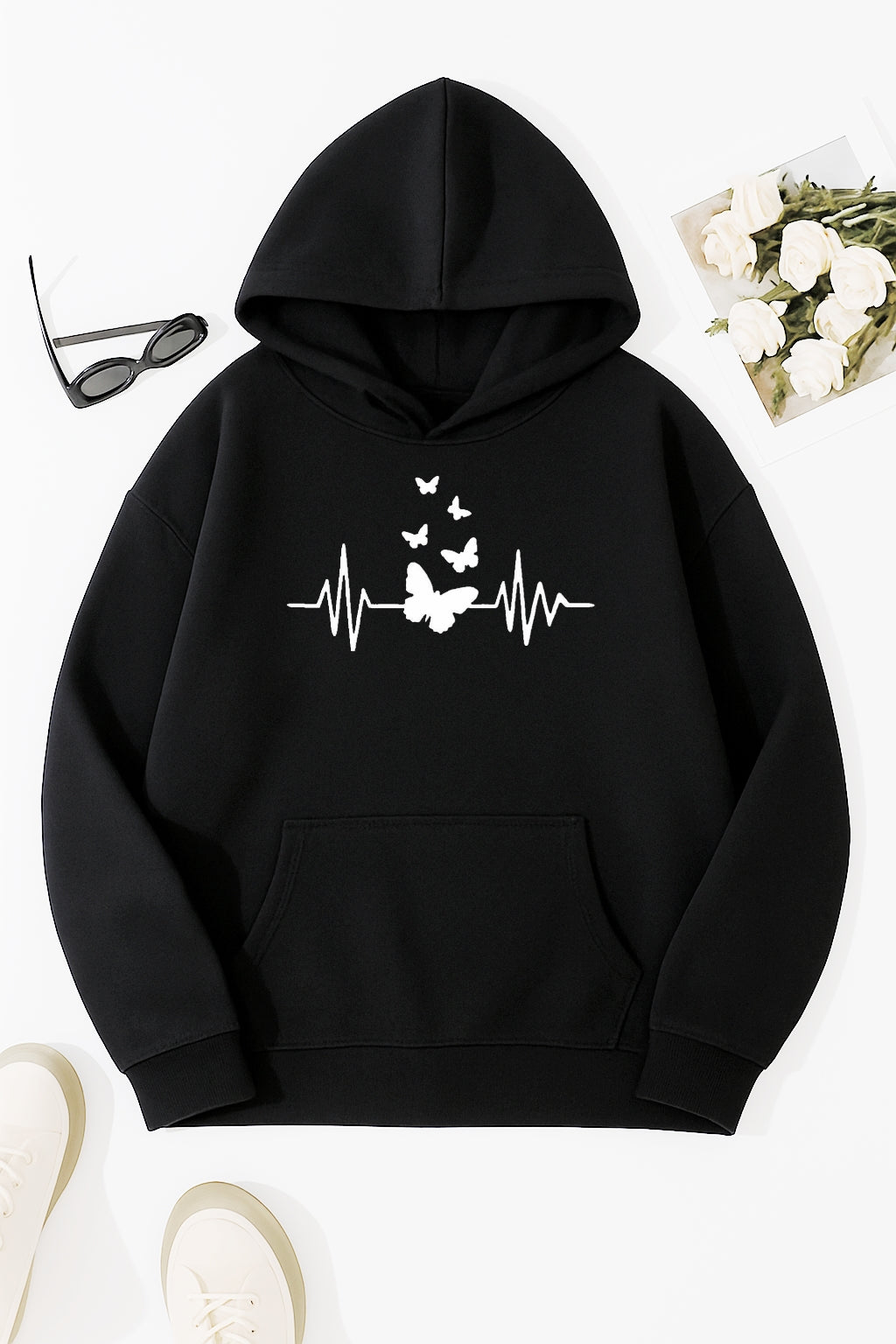 BLACK-BUTTERFLY HOODIE